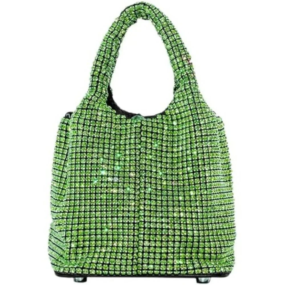 NWT Sparkling Bling SwarovskI Crystal Rhinestone Bucket Bag Shoulder Pur… - Picture 4 of 17